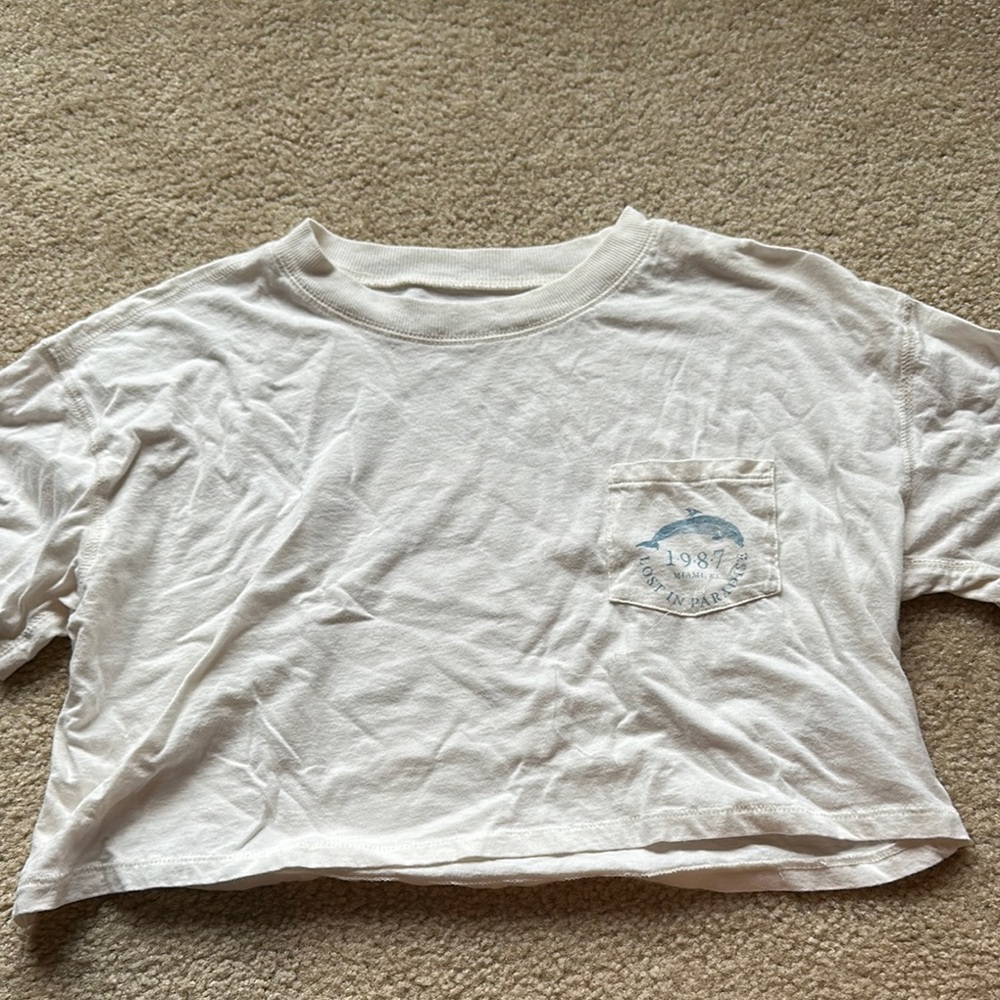 AEROPOSTALE WOMENS CRÈME CROP TOP